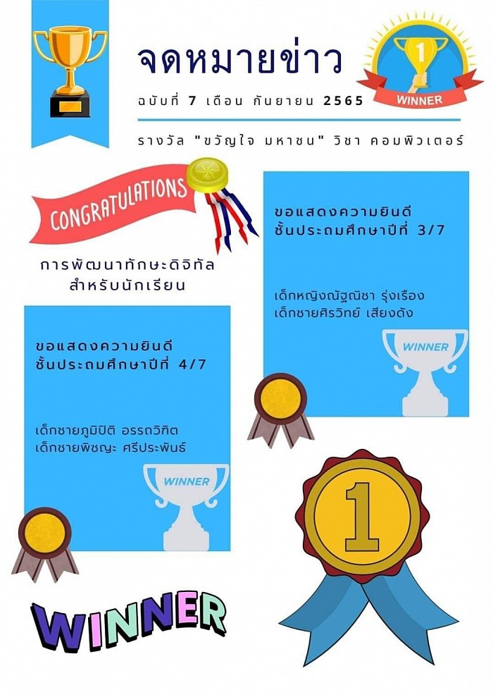 Newsletter Congratulations Digital Skills Development Activities for Prathomsuksa 3/7 , 4/7 Students 